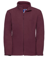 Kids full-zip outdoor fleece — Burgundy
