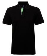 Men's classic fit contrast polo — Black/Lime