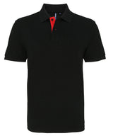 Men's classic fit contrast polo — Black/Red