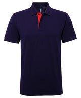 Men's classic fit contrast polo — Navy/Red