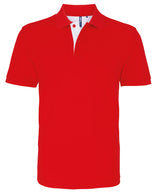 Men's classic fit contrast polo — Red/White