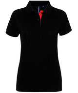 Women's contrast polo — Black/Red