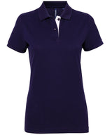 Women's contrast polo — Navy/White