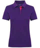 Women's contrast polo — Purple/Pink