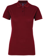 Women’s polycotton blend polo — Burgundy