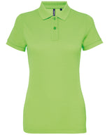 Women’s polycotton blend polo — Neon Green