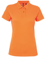 Women’s polycotton blend polo — Neon Orange
