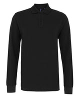 Men's classic fit long sleeved polo — Black