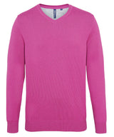 Men's cotton blend v-neck sweater — Orchid Heather