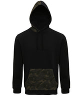Men's camo trimmed hoodie — Black/Green Camo