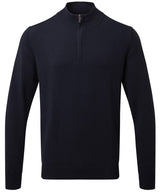 Men's cotton blend ¼ zip sweater — French Navy