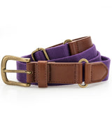Faux leather and canvas belt — Purple