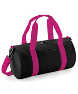 Mini barrel bag — Black/Fuchsia