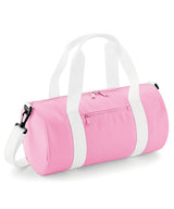 Mini barrel bag — Classic Pink/White