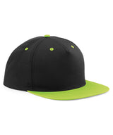 5-panel contrast snapback — Black/Lime Green
