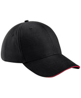 Athleisure 6-panel cap — Black/Classic Red