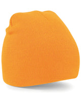 Two-tone pull-on beanie — Fluorescent Orange