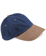 Low-profile heavy brushed cotton cap — French Navy/Taupe