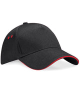 Ultimate 5-panel cap - sandwich peak — Black/Classic Red