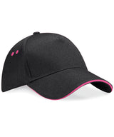 Ultimate 5-panel cap - sandwich peak — Black/Fuchsia