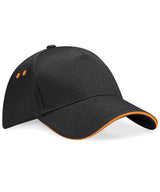 Ultimate 5-panel cap - sandwich peak — Black/Orange