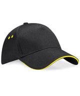 Ultimate 5-panel cap - sandwich peak — Black/Yellow