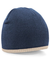 Two-tone pull-on beanie — French Navy/Stone