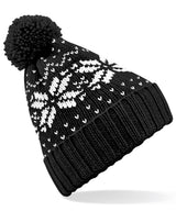Fair Isle snowstar® beanie — Black/White