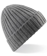 Chunky ribbed beanie — Heather Grey