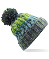 Corkscrew pom pom beanie — Electric Grey