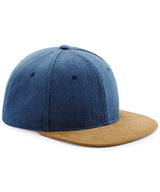 Suede peak snapback — Denim Blue