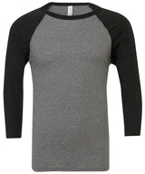 Unisex triblend ¾ sleeve baseball t-shirt — Deep Heather/Black