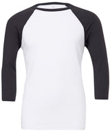 Unisex triblend ¾ sleeve baseball t-shirt — White/Dark Grey