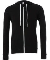 Unisex polycotton fleece full-zip hoodie — Black