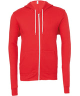 Unisex polycotton fleece full-zip hoodie — Red