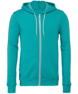 Unisex polycotton fleece full-zip hoodie — Teal