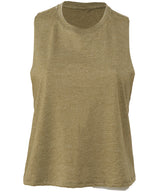 Women's racerback cropped tank — Heather Olive