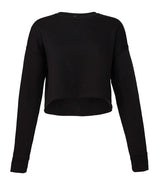 Women's cropped crew fleece — Black