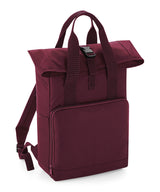 Twin handle roll-top backpack — Burgundy