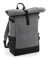 Block roll-top backpack — Grey Marl/Black