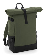 Block roll-top backpack — Olive Green/Black