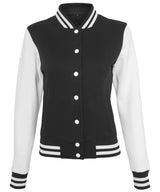 Women's sweat college jacket — Black/White