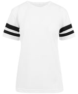 Women's mesh stripe tee — White/Black
