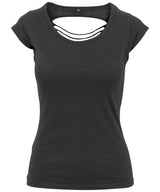 Women's back cut tee — Black