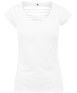 Women's back cut tee — White