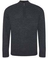 Wakhan ¼ regen zip knit sweater — Charcoal