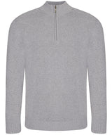 Wakhan ¼ regen zip knit sweater — Heather Grey