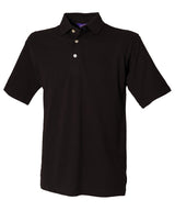 Classic cotton piqué polo with stand-up collar — Black*†