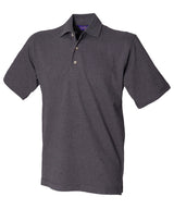 Classic cotton piqué polo with stand-up collar — Charcoal