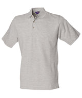 Classic cotton piqué polo with stand-up collar — Heather Grey*